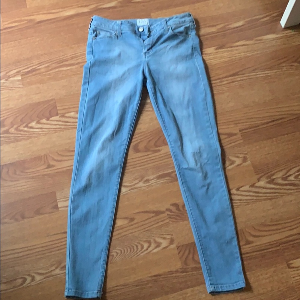 light wash skinny jeans high rise